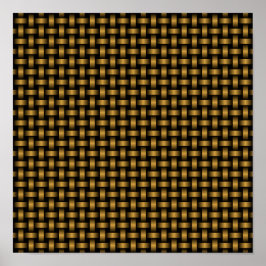Orange Black Weave Pattern Poster