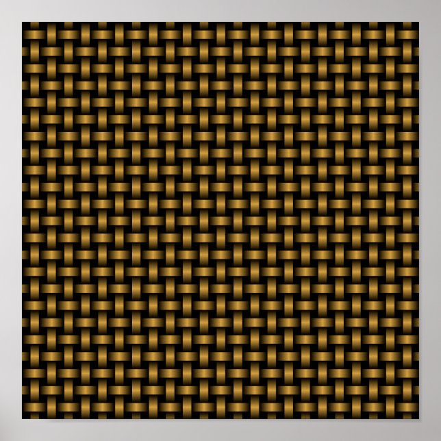 Orange Black Weave Pattern Poster (Vorne)