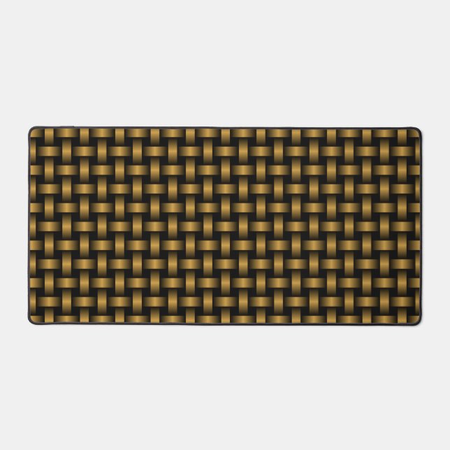 Orange Black Weave Pattern Schreibtischunterlage (Vorderseite)