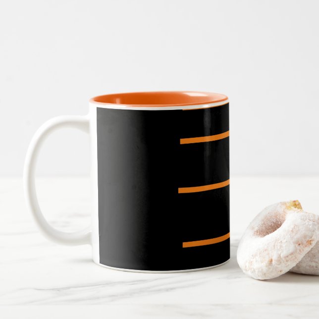 Orange Black Zweifarbige Tasse (Mit Donut)
