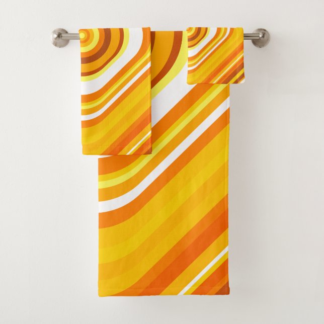 Orange, blanc et motif Coucher du soleil-Inspiré (En situation)
