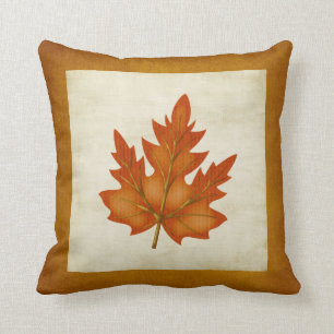 Orange Blatt-Herbstsaison-themenorientiertes Kissen