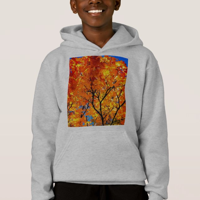 Orange Blätter Hoodie (Vorderseite)