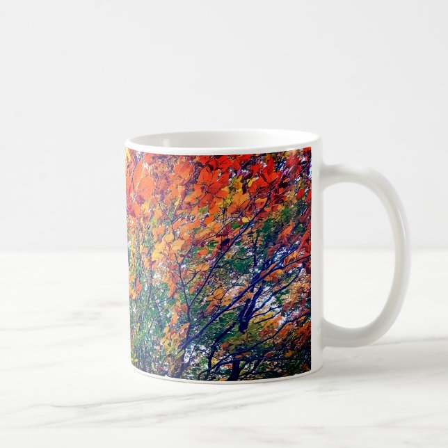 Orange Blätter Kaffeetasse (Rechts)