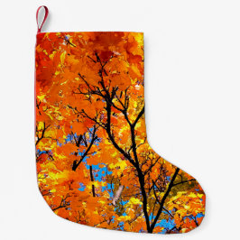 Orange Blätter Kleiner Weihnachtsstrumpf