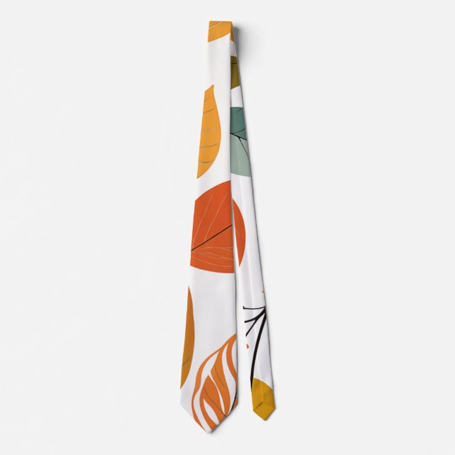 Orange Blätter Neck Tie Krawatte (Vorderseite)