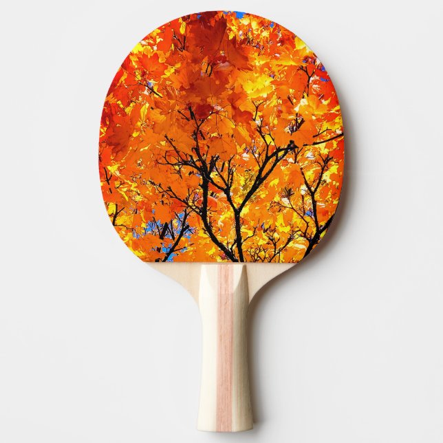 Orange Blätter Tischtennis Schläger (Vorderseite)