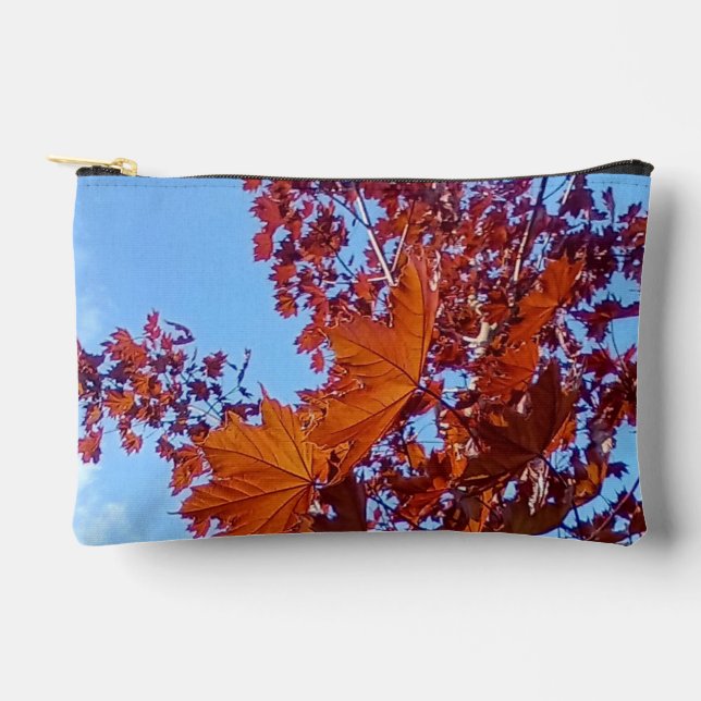 Orange Blätter Zubehörtasche (Vorderseite)