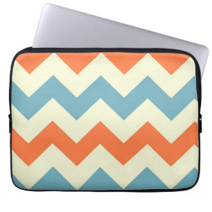 Orange blauer Zickzack Zickzack stripes Laptopschutzhülle