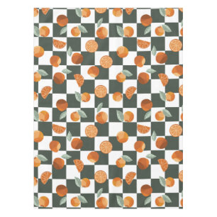 Orange Bliss Dark Aquamarine Schachbretter Tischdecke