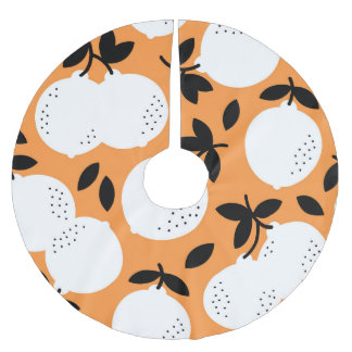 Orange Bliss: Exquisite Fruchtmuster Polyester Weihnachtsbaumdecke