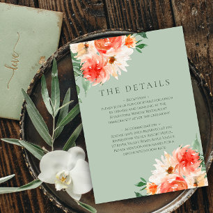 Orange Blooms auf der Seite Grüne Hochzeiten Detai Begleitkarte