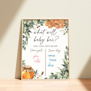 Orange Blossom Bee Gender Reveal Abstimmung Poster