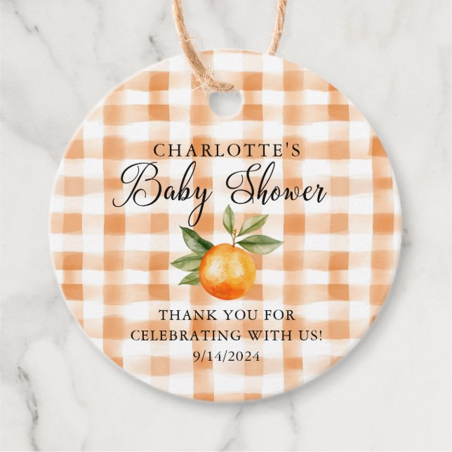 Orange Blossom Bliss Kleine Süsse Geschenkanhänger (Vorderseite)