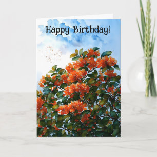Orange Blossom Blume Fröhliche Geburtstagskarte Karte