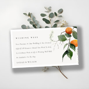 Orange Blossom Botanische Hochzeit wünschend gut Begleitkarte