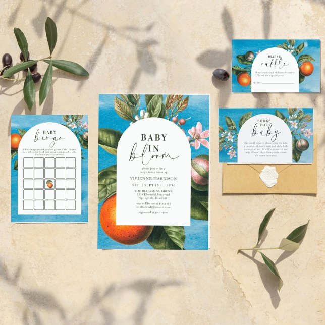 Orange Blossom Chic Baby Shower Pappteller (Von Creator hochgeladen)