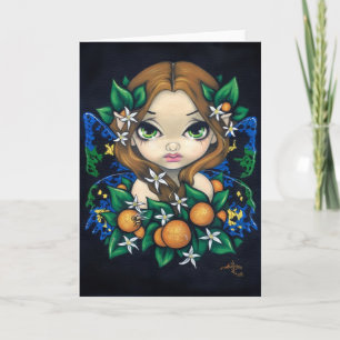 "Orange Blossom Fairy" Grußkarte Karte