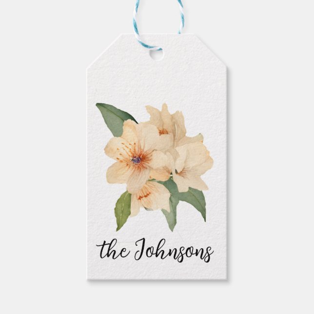 Orange Blossom Floral Geschenktasten Geschenkanhänger (Vorderseite)