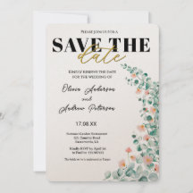 Orange Blossom Floral Save the Date