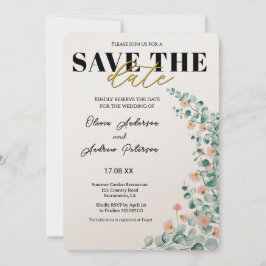 Orange Blossom Floral Save the Date Einladung