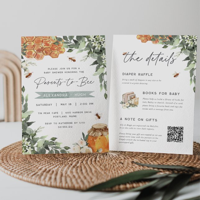 Orange Blossom Honey Bee Baby Dusche Einladung (Von Creator hochgeladen)