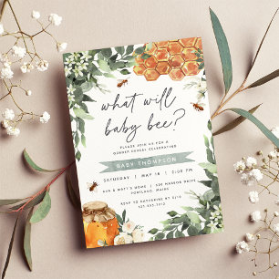 Orange Blossom Honey Bee Gender Reveal Party Einladung