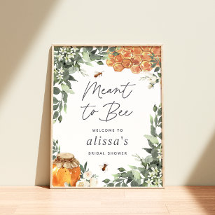 Orange Blossom Honeybee Brautparty Begrüßungszeich Poster