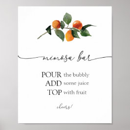 Orange Blossom Mimosa Bar Sign Poster