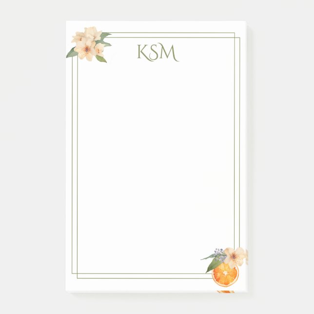 Orange Blossom Post It Notes Post-it Klebezettel (Vorderseite)