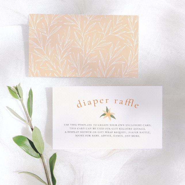 Orange Blossom Spring Baby Duschdusche Windel Raff Begleitkarte (Von Creator hochgeladen)