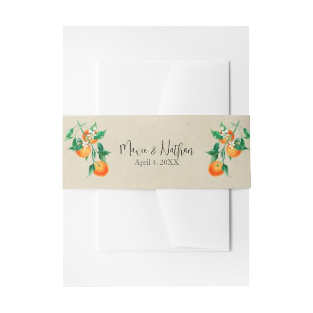 Orange Blossom Wedding Einladungsbanderole (Vorderseite Beispiel)