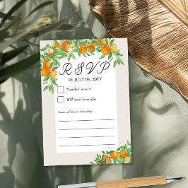 Orange Blossom Wedding Neutral Gerahmt RSVP Karte