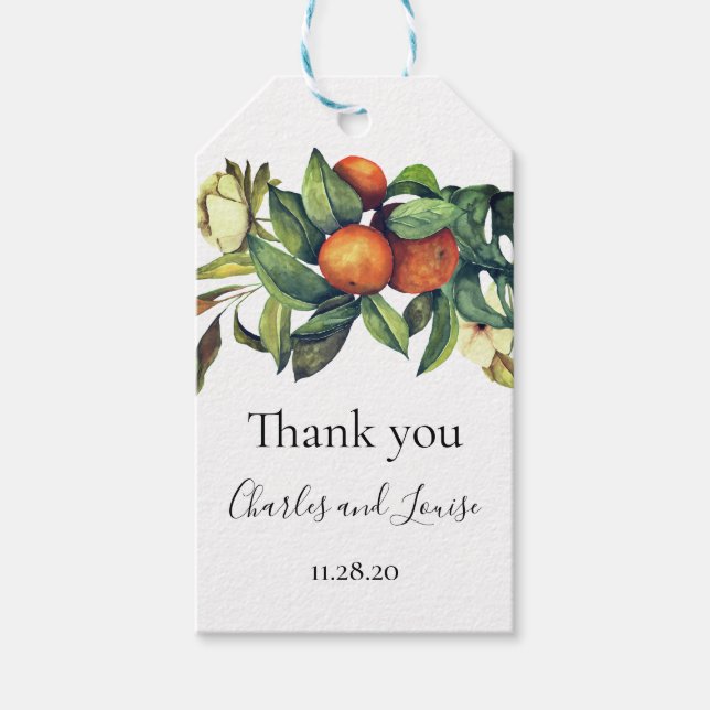 Orange Blossom Wedding Vielen Dank für Ihr Interes Geschenkanhänger (Vorderseite)