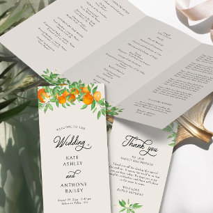 Orange Blossom Wedding Zeremony Program