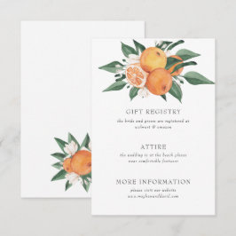 Orange Blossoms Citrus Botanical Wedding  Begleitkarte