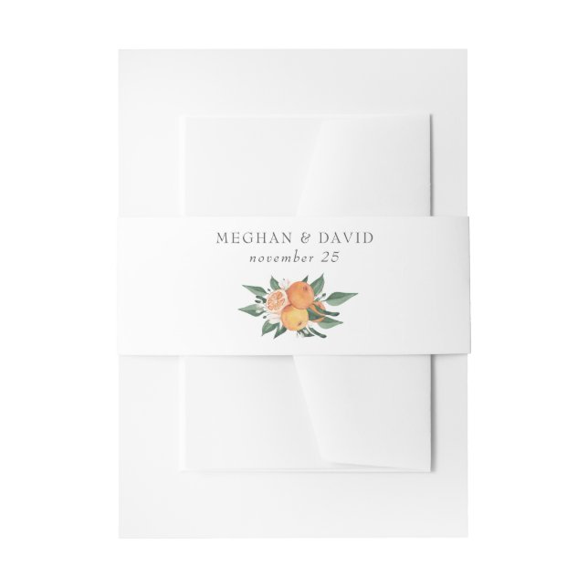 Orange Blossoms Citrus Botanical Wedding Einladungsbanderole (Vorderseite Beispiel)
