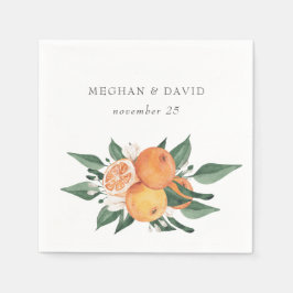 Orange Blossoms Citrus Botanical Wedding Serviette