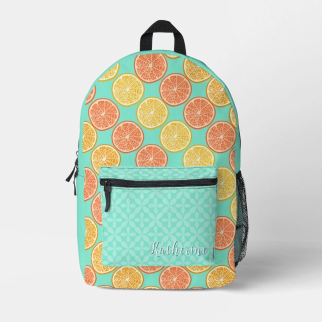 Orange Blue Bedruckter Rucksack (Vorderseite)