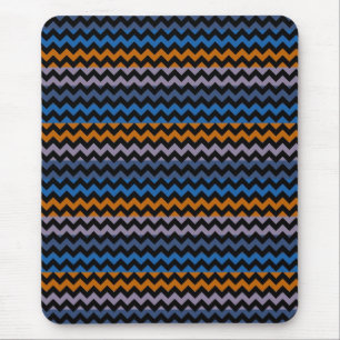 Orange Blue Black Zickzack Zigzag Mousepad