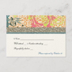 Orange Blue Boho Chic Sinti und Roma uAwg RSVP Karte