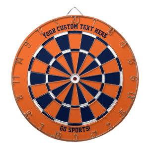 Orange & Blue Custom Text Sports Chicago Illinois Dartscheibe