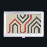 Orange & Blue Graphics Visitenkarten Etui<br><div class="desc">Grafische orange und blaue Linien durchqueren dieses Stück von Chariklia Zarris. Die orangefarbene Linie durchschneidet den Großteil der Arbeit,  während die Blues ein erkennbares Muster aufweisen. Kaufe deine noch heute!</div>
