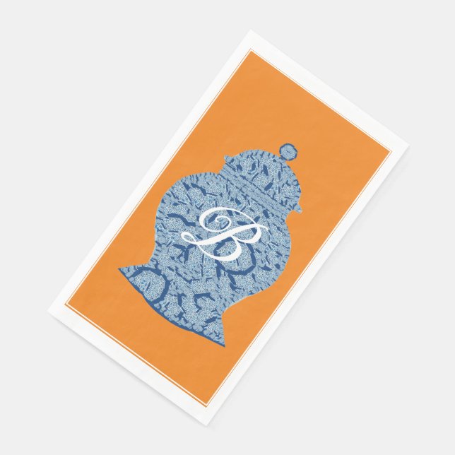 Orange Blue Jar Ginger Jars Mosaic Serviette (Ecke)