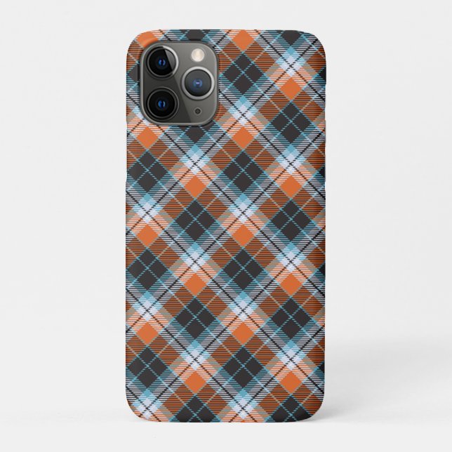 Orange Blue Kariertes Muster Case-Mate iPhone Hülle (Rückseite)