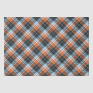 Orange Blue Kariertes Muster Seidenpapier
