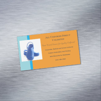 Orange Blue Medical Uniform Nurse Shoes Magnetische Visitenkarte