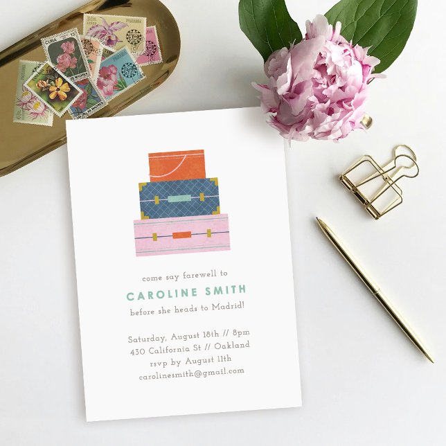 Orange Blue Pink Farewell Party Einladung (Von Creator hochgeladen)