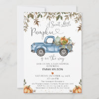 Orange Blue Pumpkin Truck mit Heart Baby Dusche