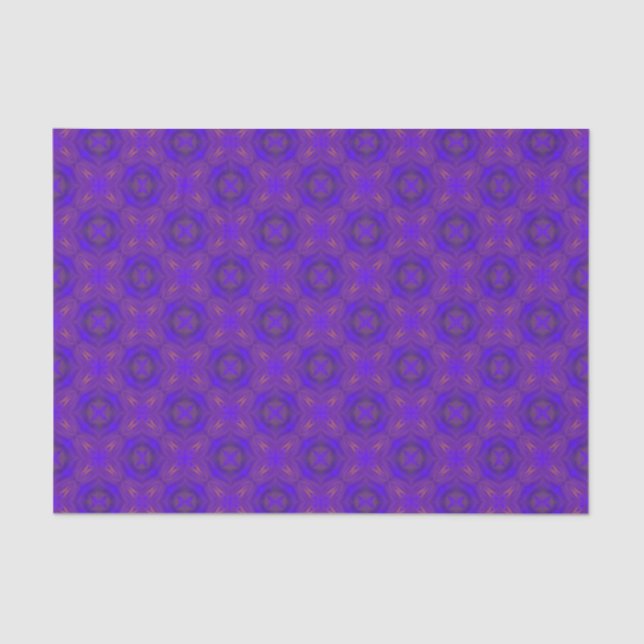 Orange Blue Purple Abstract Lattice Pattern Seidenpapier (Vorderseite)